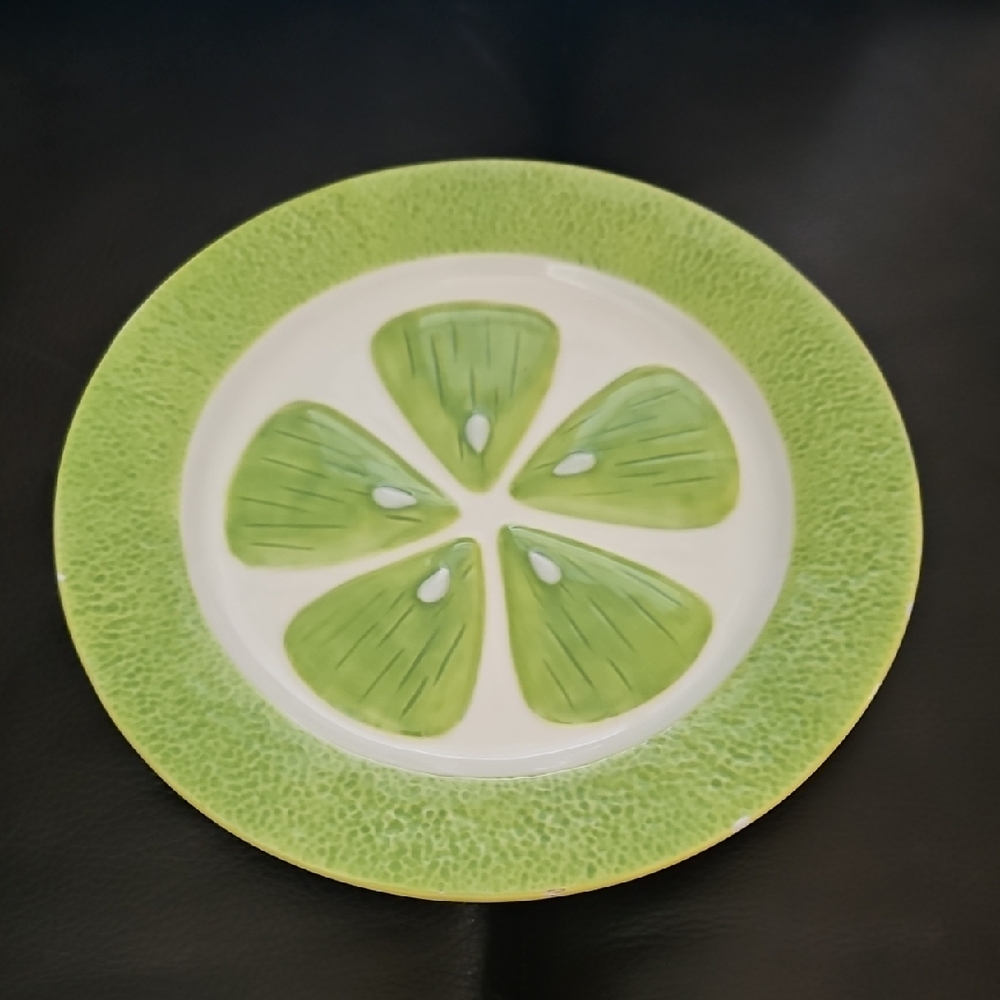 THE CELLAR Green Lime Or Citrus Ceramic Salad Plate